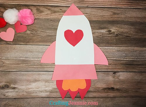 Valentine rocket ship craft with template