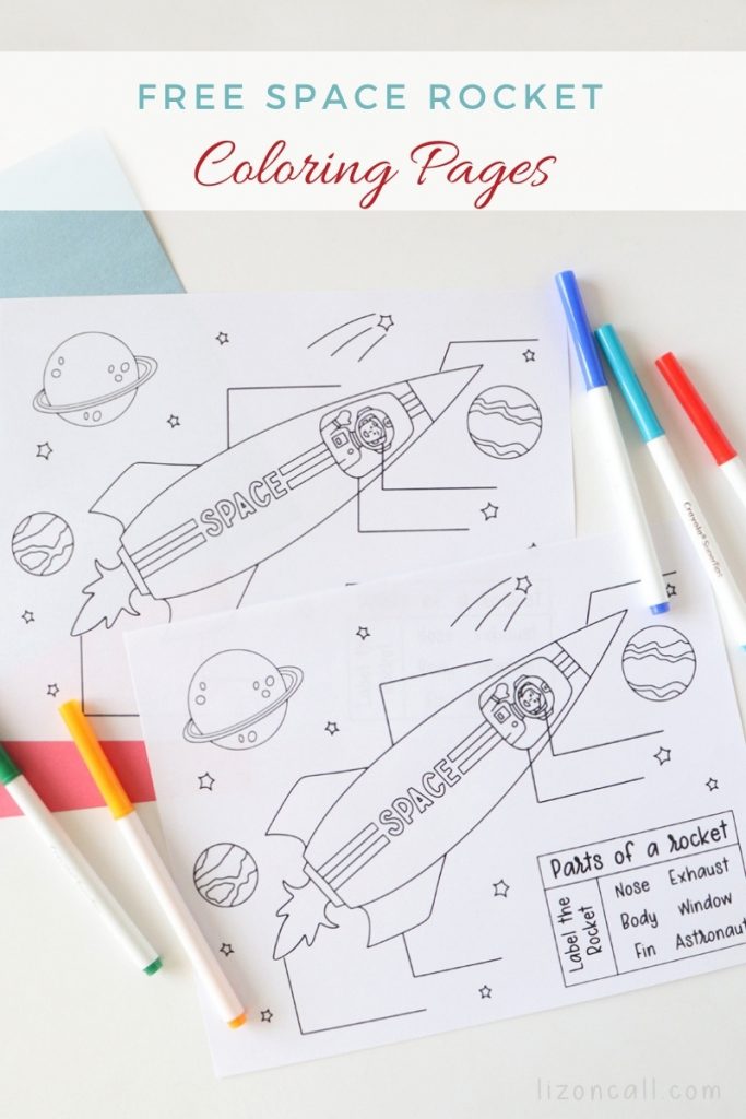 Space rocket coloring pages â liz on call