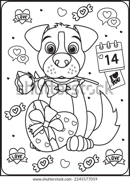 Valentines day coloring page images stock photos d objects vectors