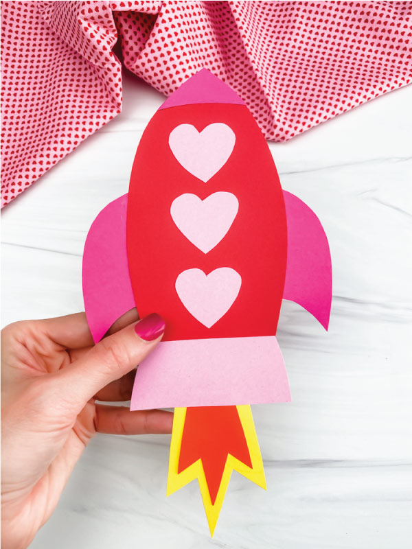 Rocket valentine craft for kids free template