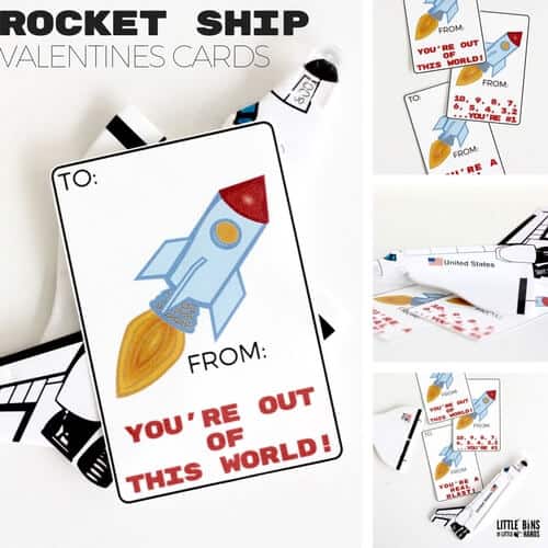 Rocket valentines free printable