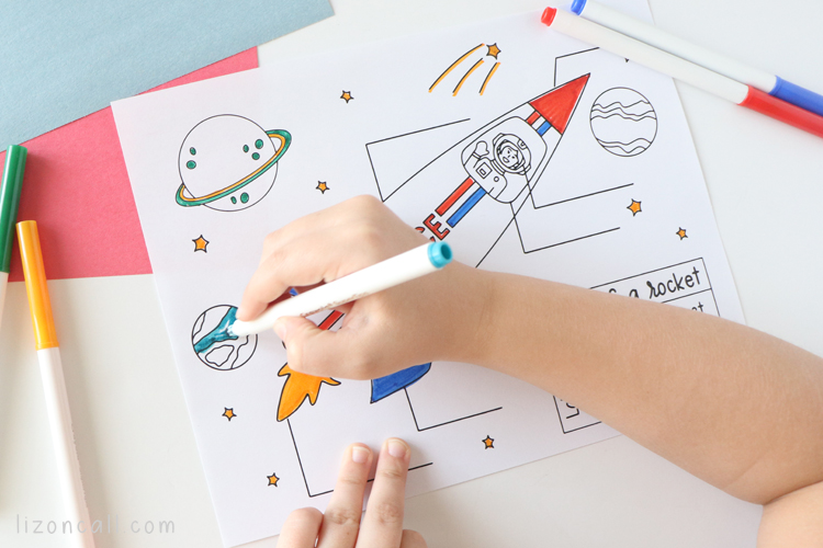 Space rocket coloring pages â liz on call