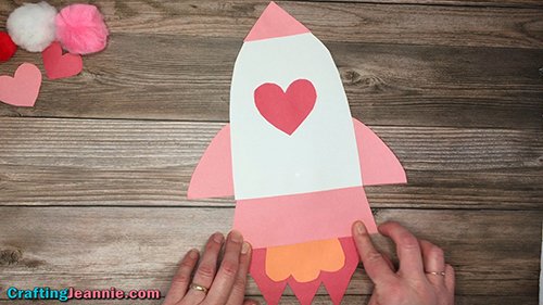 Valentine rocket ship craft with template