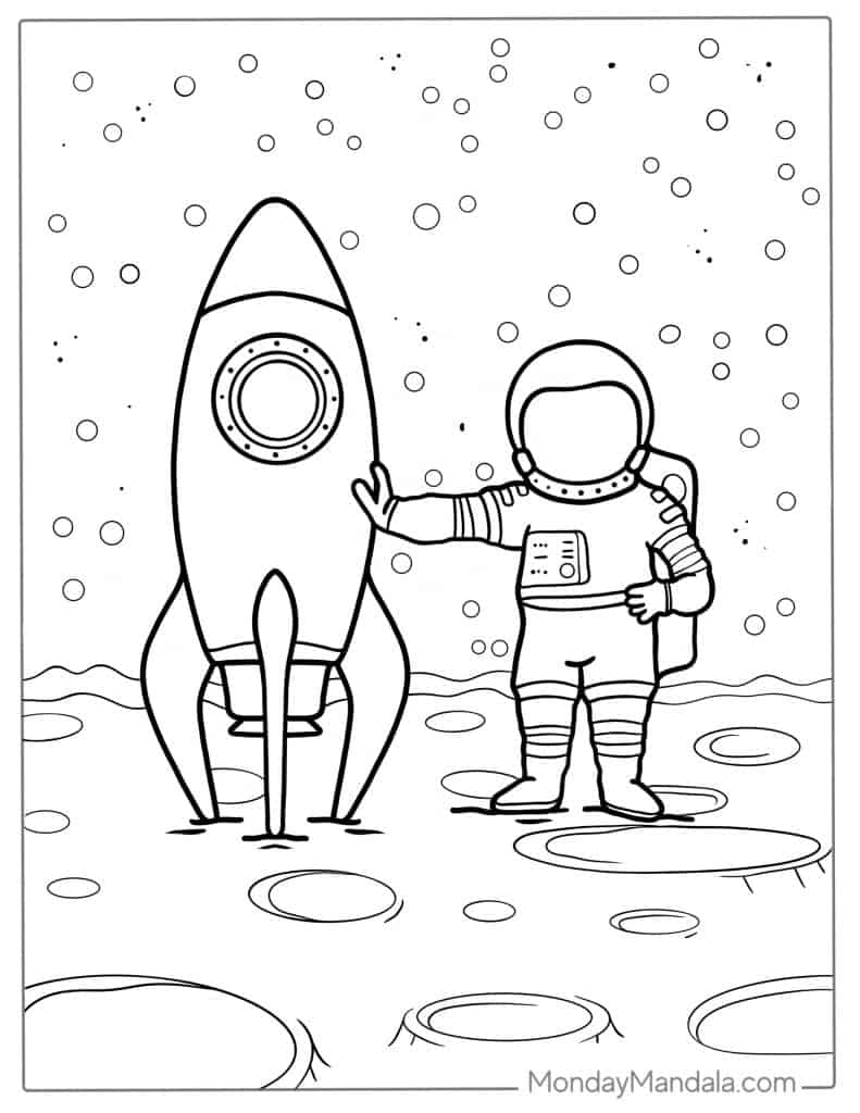 Rocket coloring pages free pdf printables