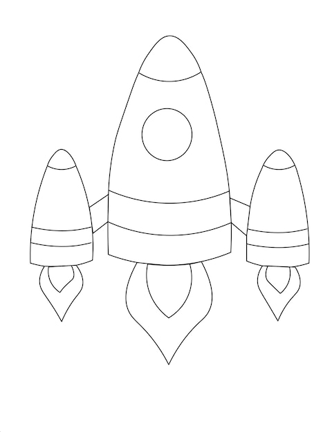 Premium vector rocket ship coloring page for kids