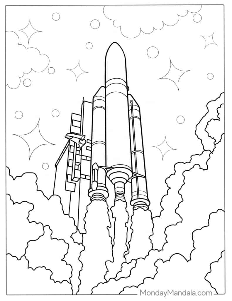 Rocket coloring pages free pdf printables