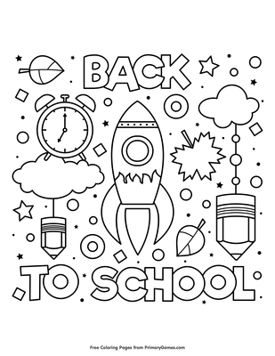 Back to school rocketship coloring page â free printable pdf from