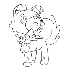 Rockruff pokemon coloring pages for kids