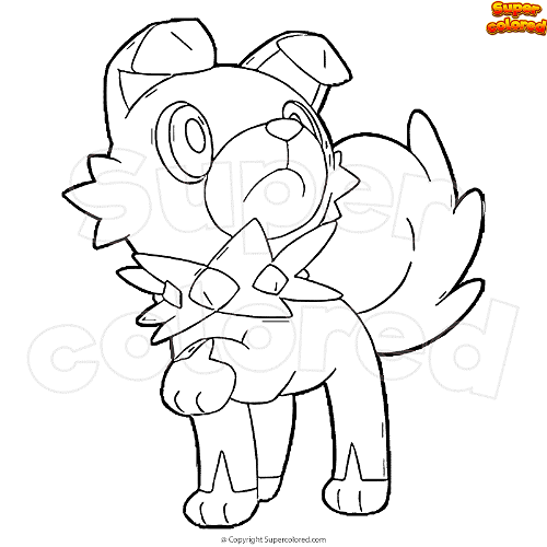 Coloring page pokemon rockruff