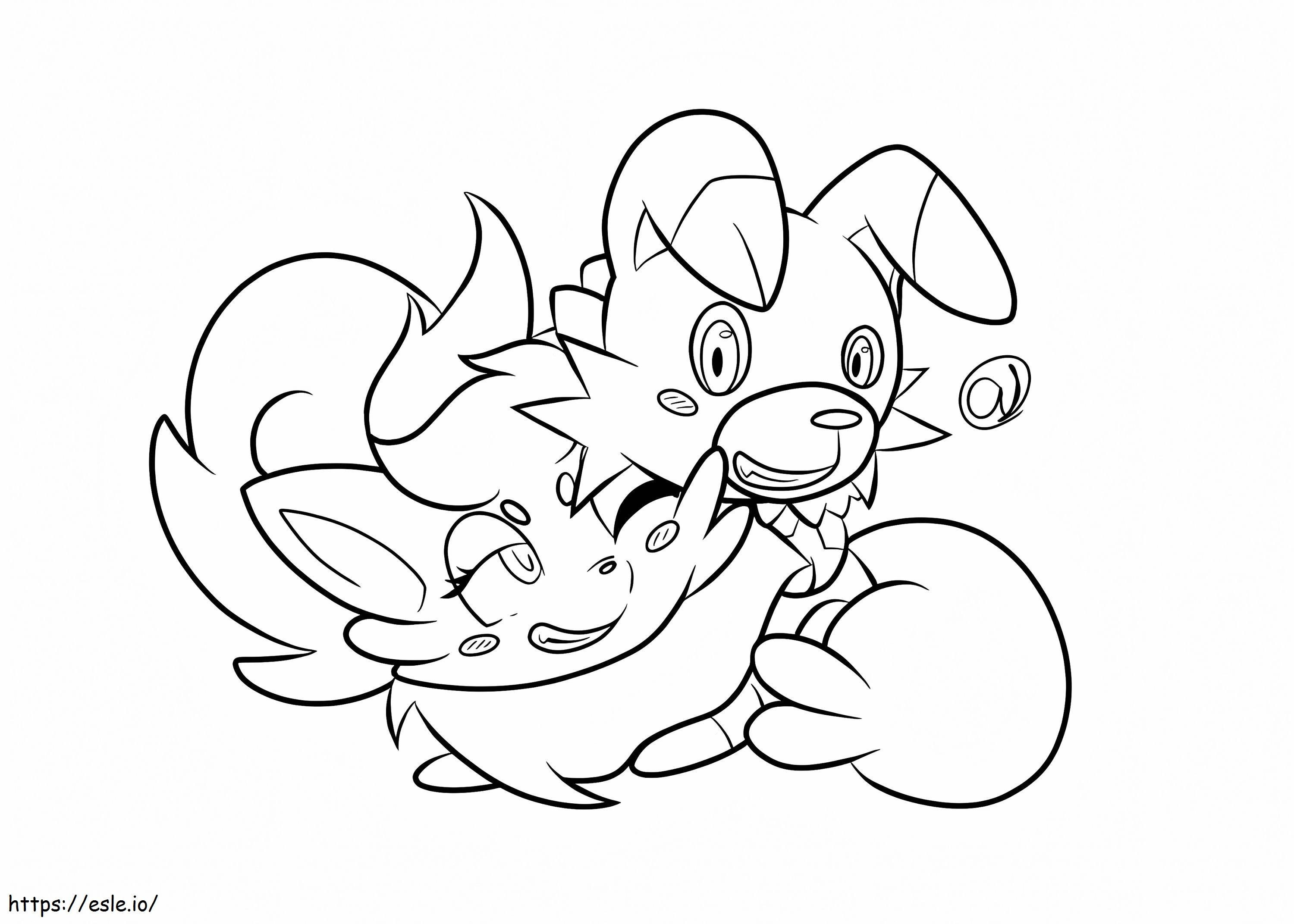 Cute rockruff pokemon coloring page