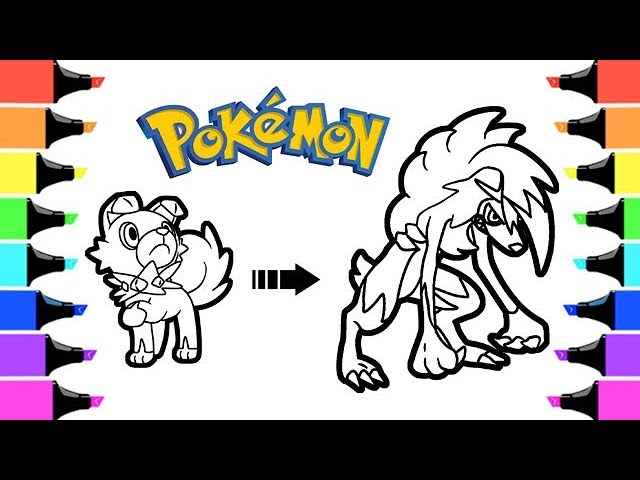 Pokemon coloring pages midnight lycanroc evolution