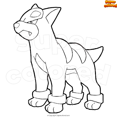 Coloring page pokemon houndour