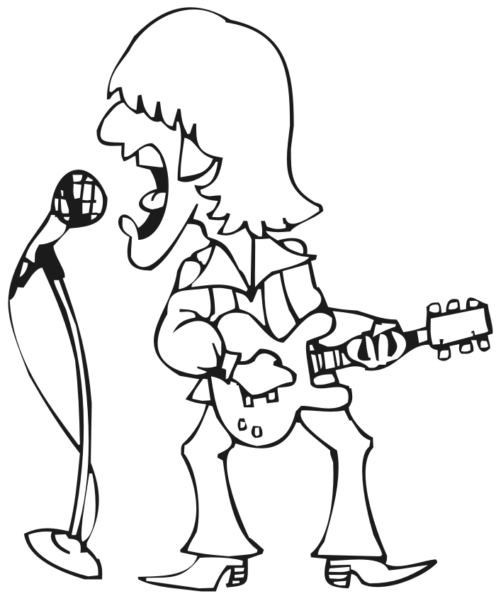 Rock singer coloring page