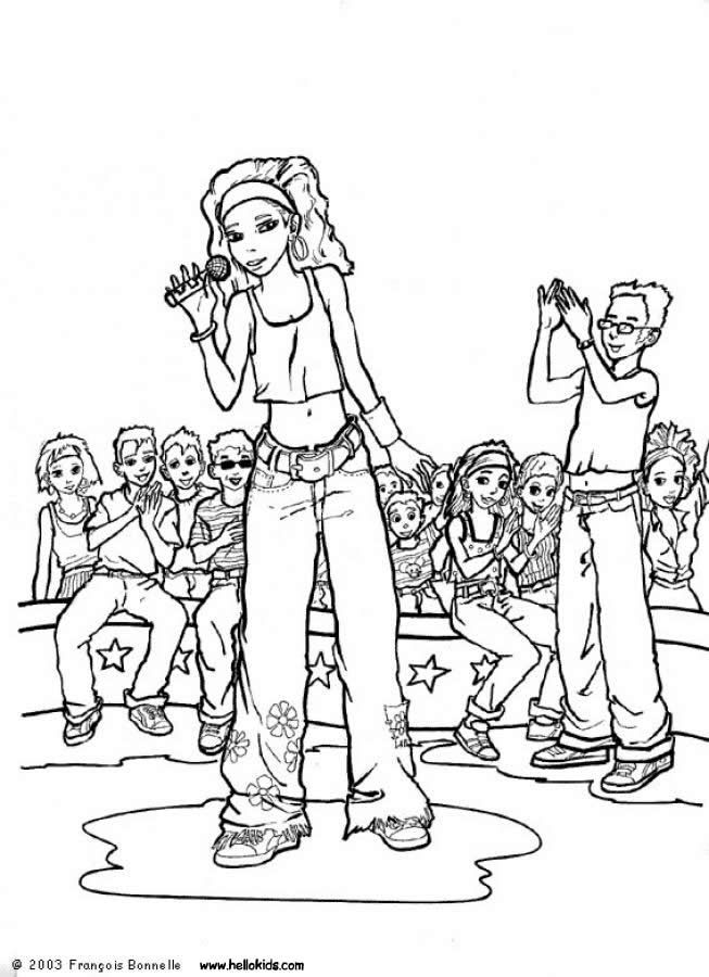 Rock star coloring pages