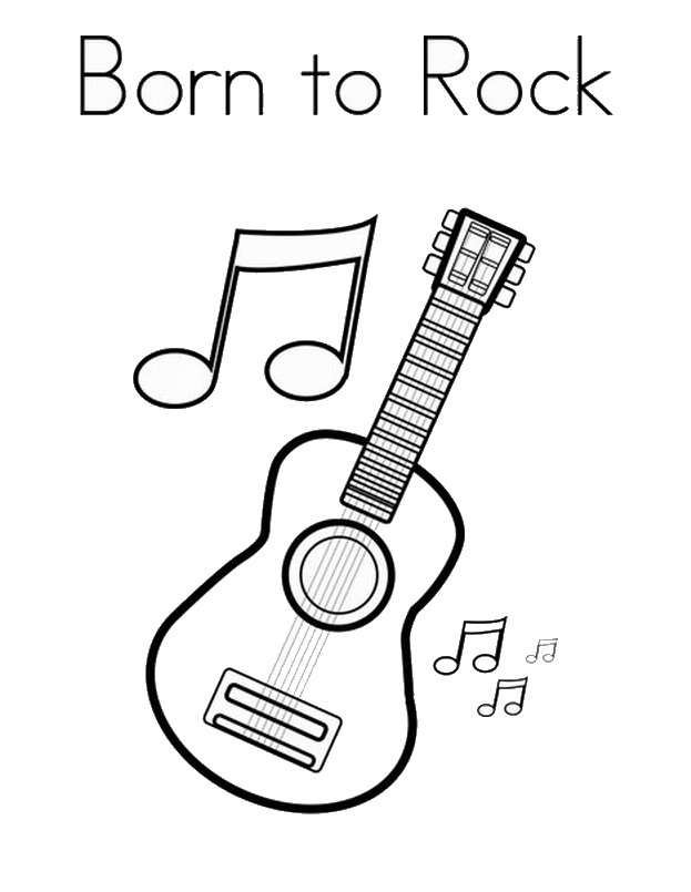 Rock star coloring pages â birthday printable