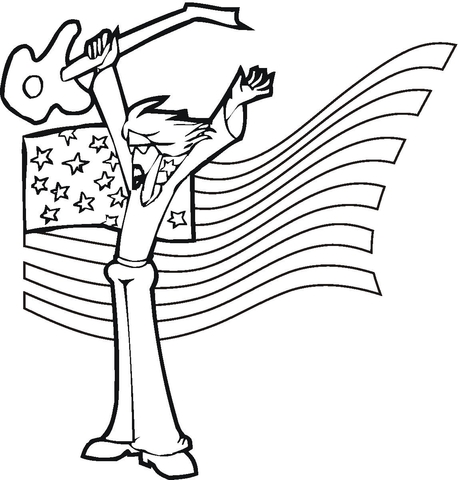 American rock star coloring page free printable coloring pages