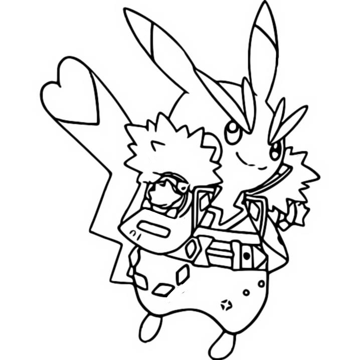 Coloring page pikachu pikachu rock star