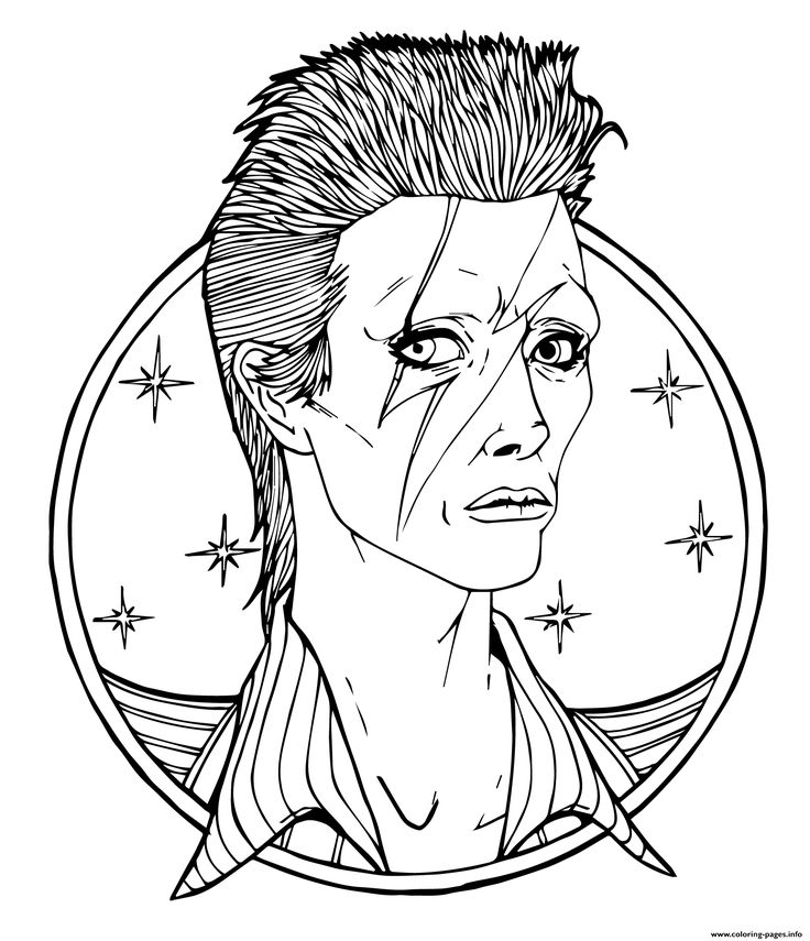 David bowie british rock star coloring pages printable star coloring pages austin artists coloring books