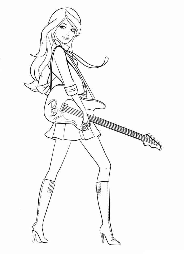 Barbie rockstar coloring pages barbie coloring pages mermaid coloring pages barbie coloring