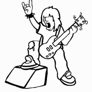 Rock star coloring pages â birthday printable