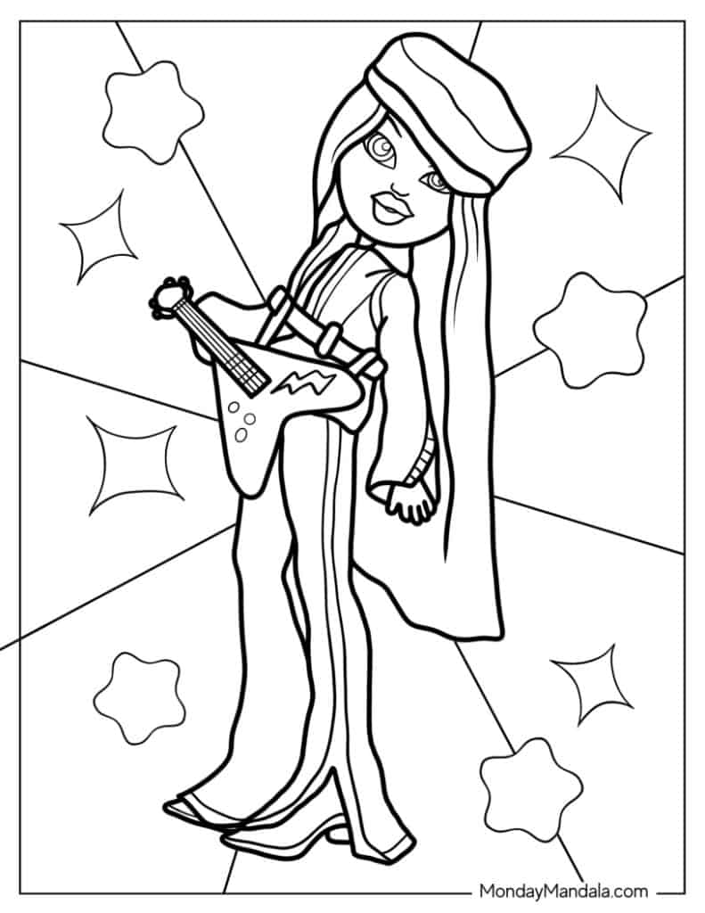 Bratz coloring pages free pdf printables