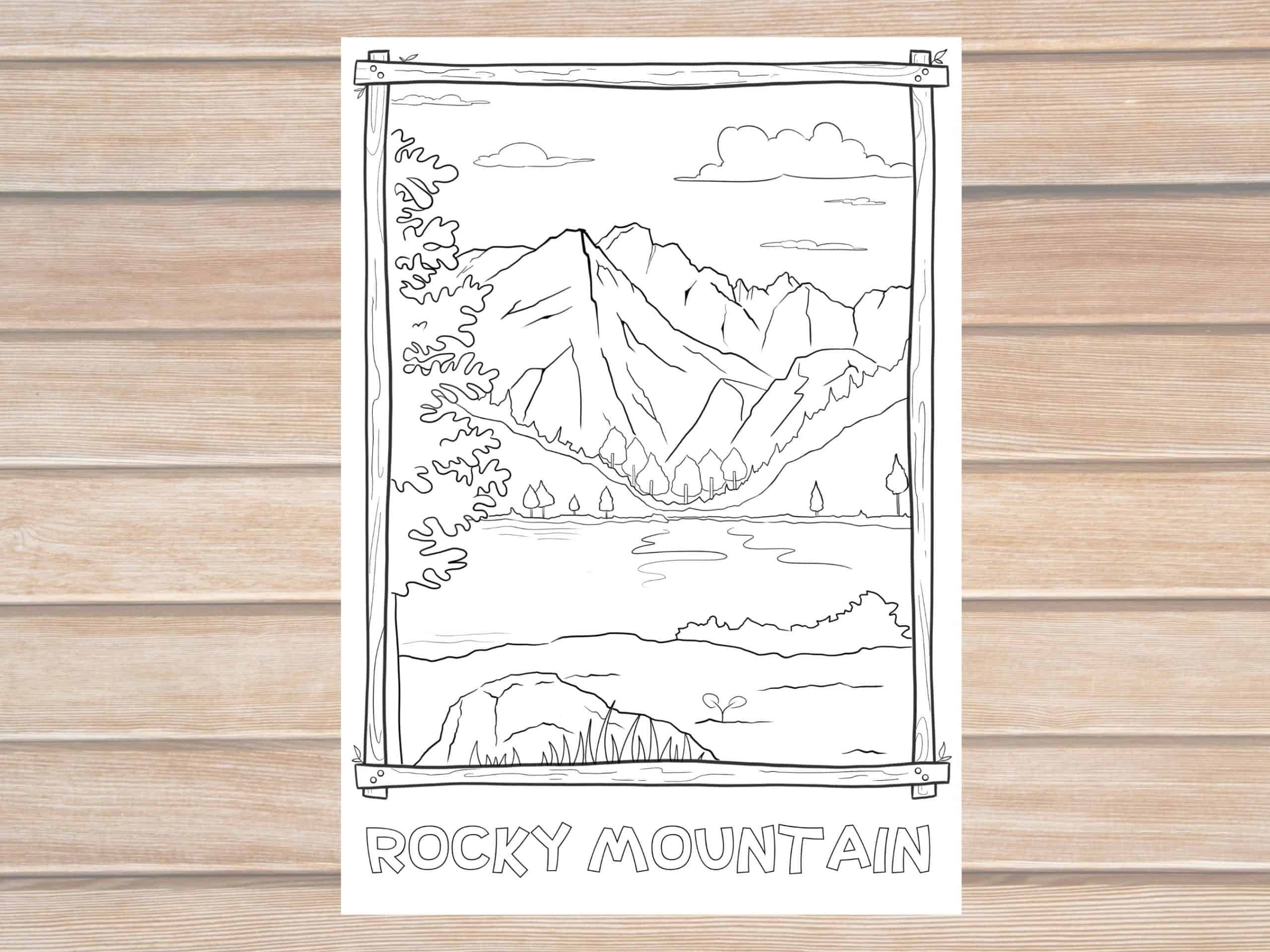Rocky mountain national park coloring page printable