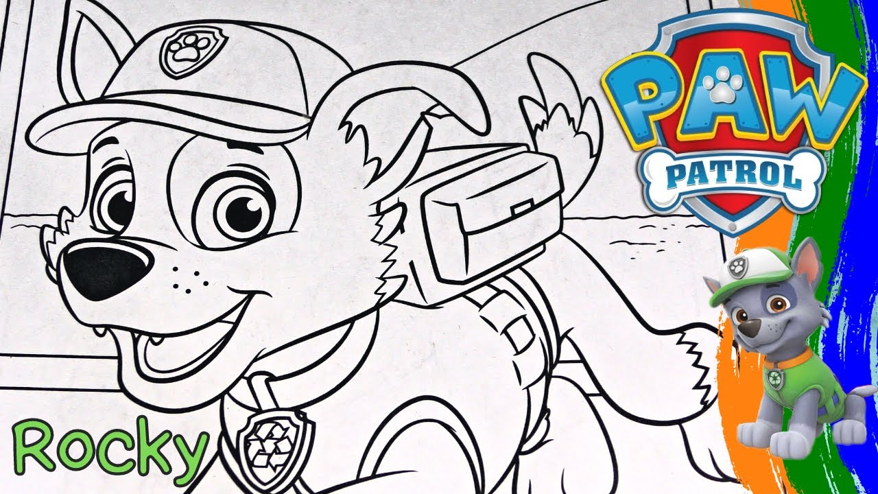 Rocky paw patrol rocky coloring page paw patrol rocky paw patrol coloring book yes