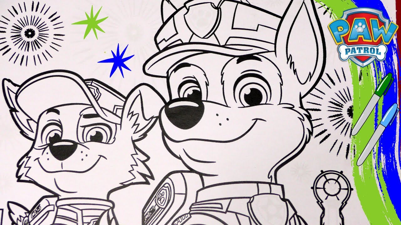 Paw patrol paw patrol coloring page coloring chase rocky coloring chase coloring rockyyestoys