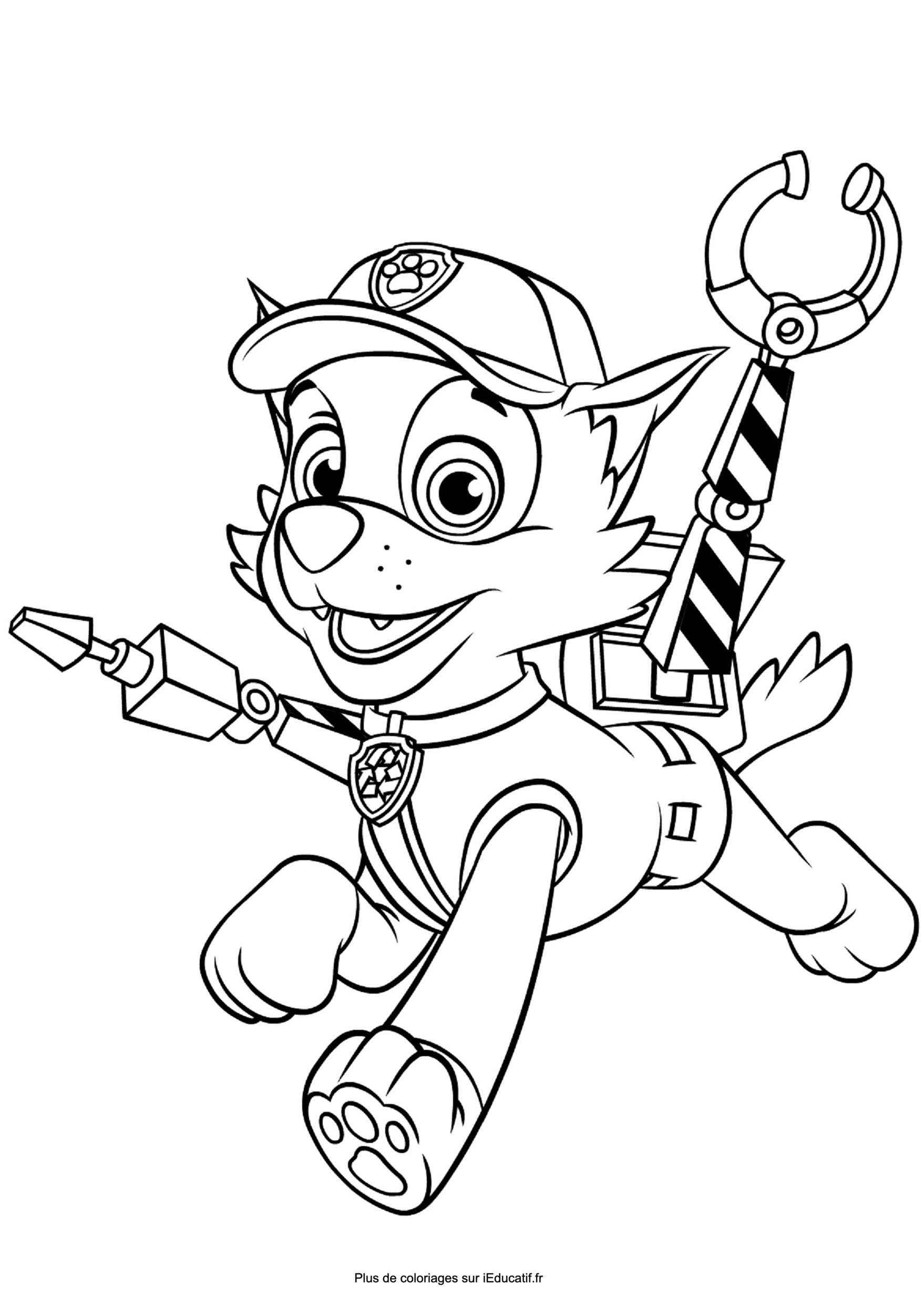 Rocky and his tools coloring page paw patrol