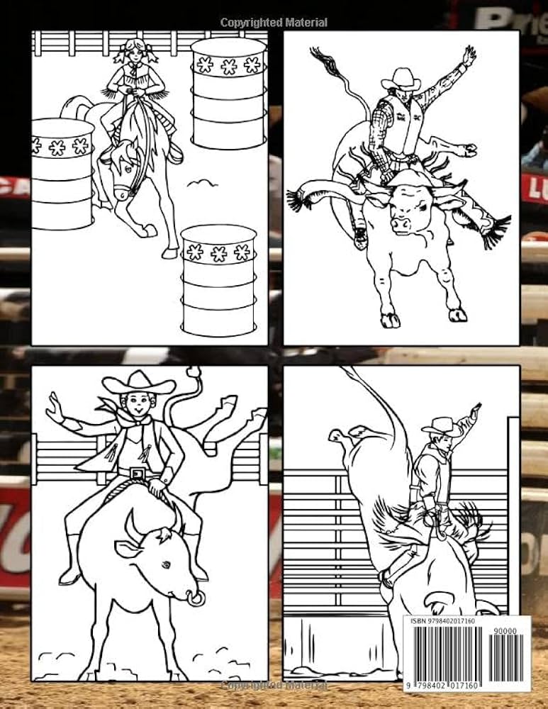 Rodeo coloring book perfect coloring book for adults and kids with incredible illustrations of rodeo for coloring and having fun jacob natalja books