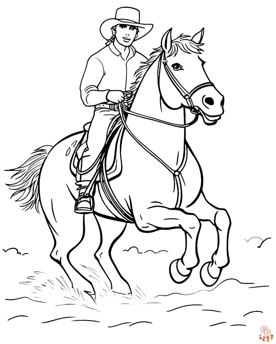 Printable rodeo coloring pages free for kids and adults