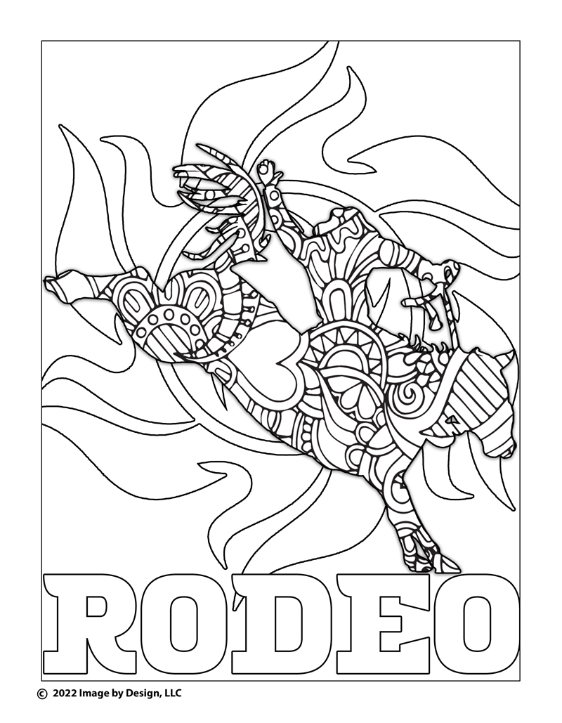 Rodeo coloring page â tracy mattox authorartist graphic designer