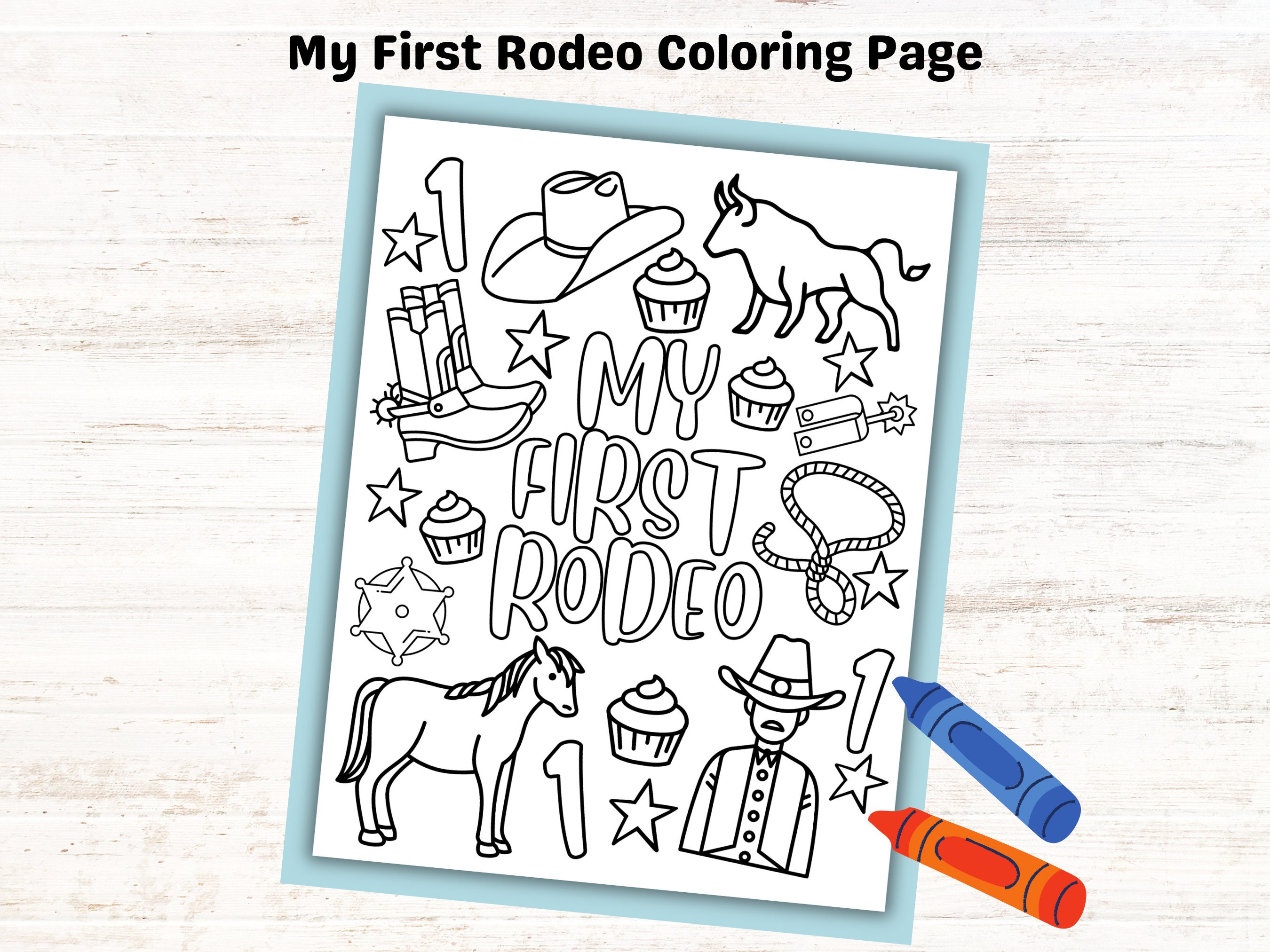 My first rodeo coloring pages for kids birthday party cowboy birthday party favor kids party printable coloring page year old