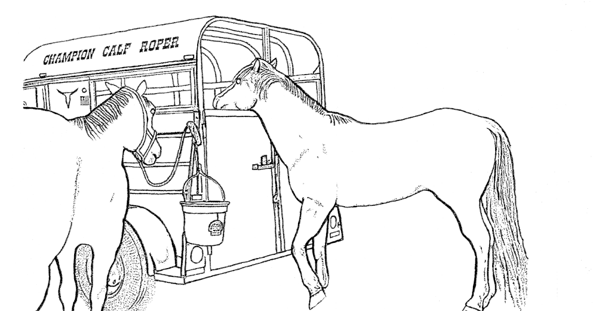 Rodeo coloring pages two horse trailer color page by dancing cowgirl design