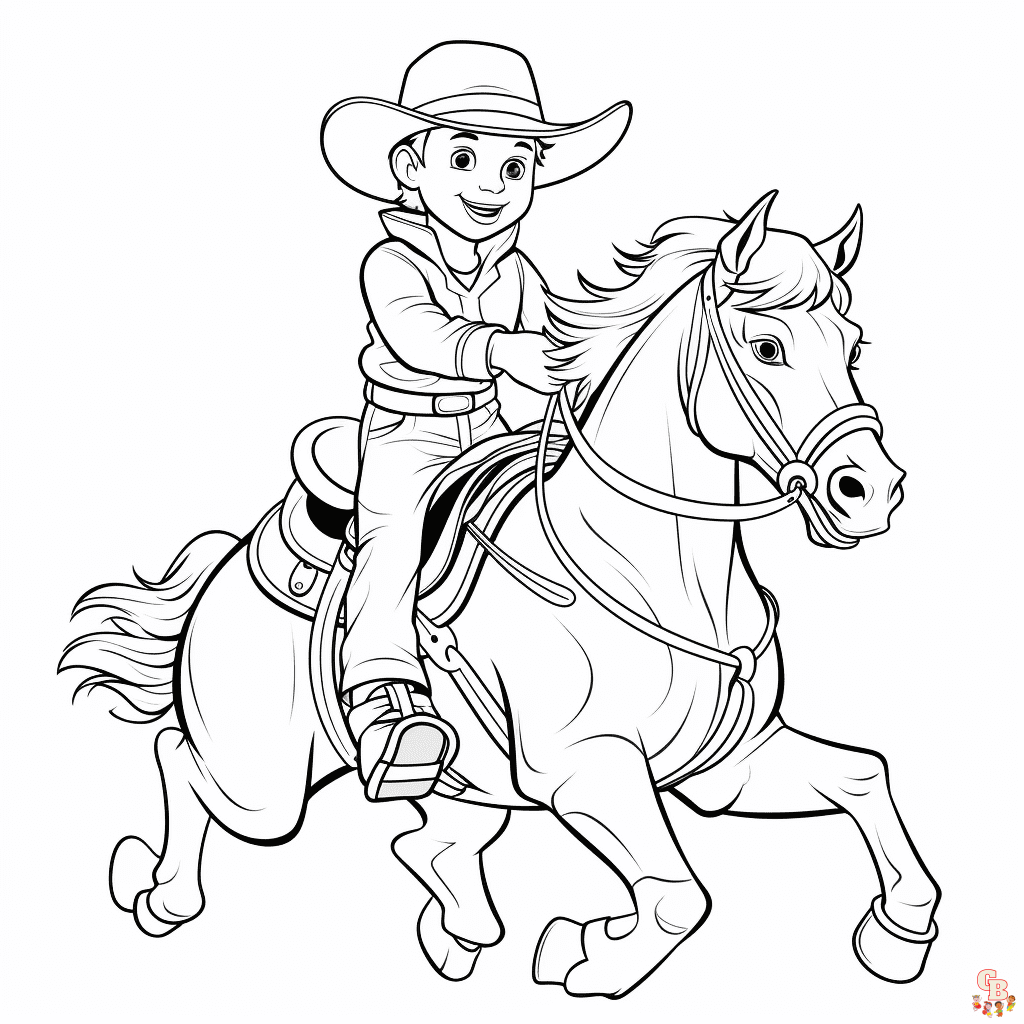 Printable rodeo coloring pages free for kids and adults