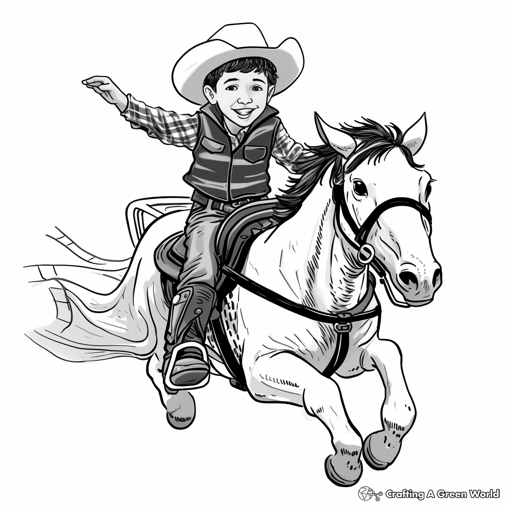 Bull riding coloring pages