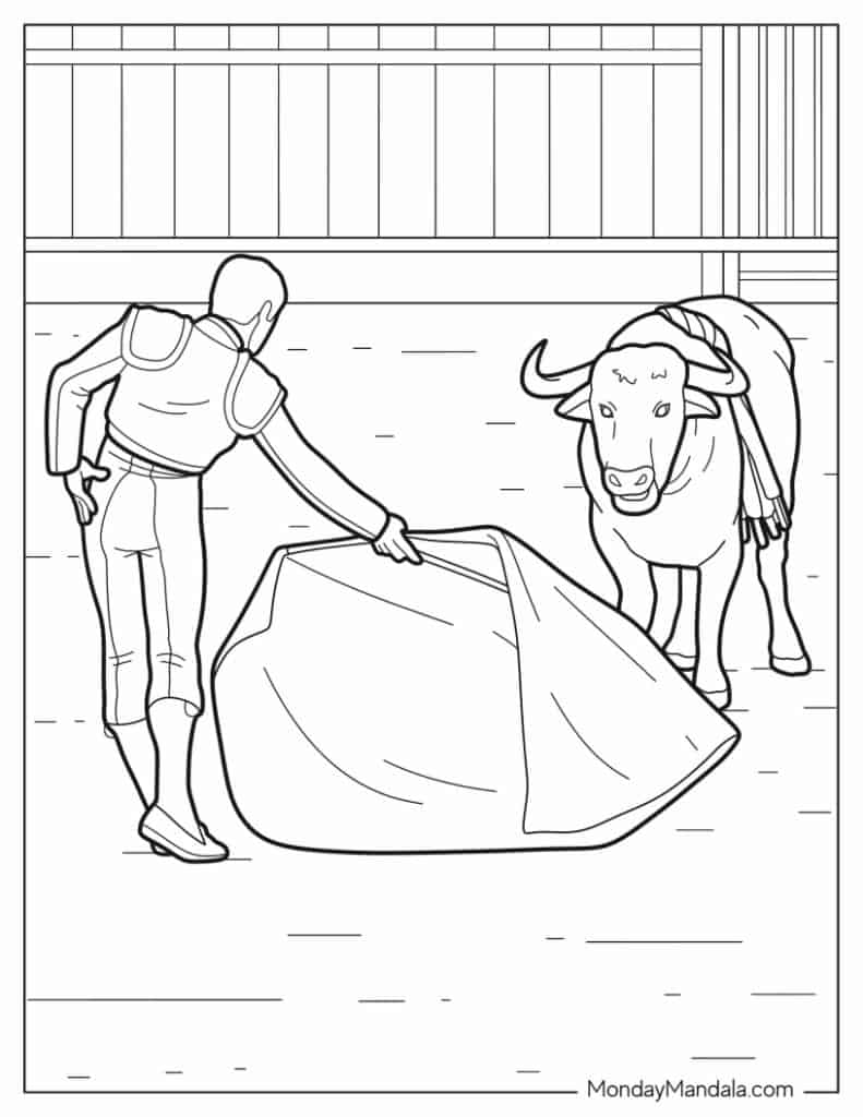 Bull coloring pages free pdf printables