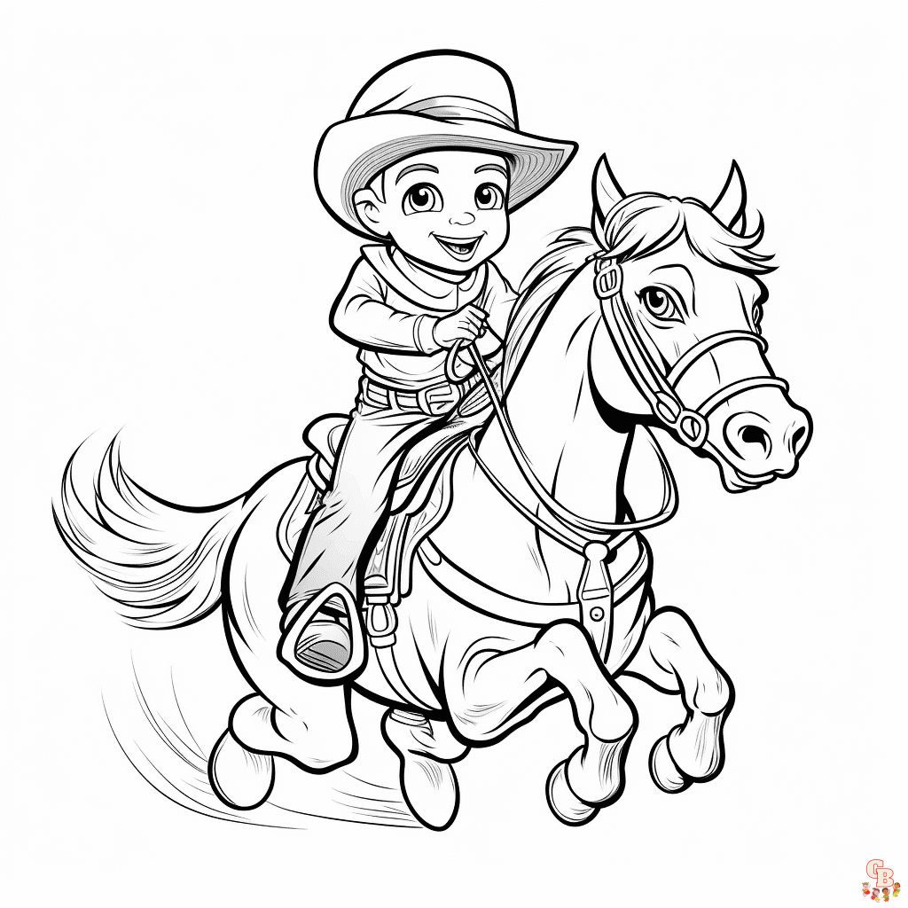 Printable rodeo coloring pages free for kids and adults