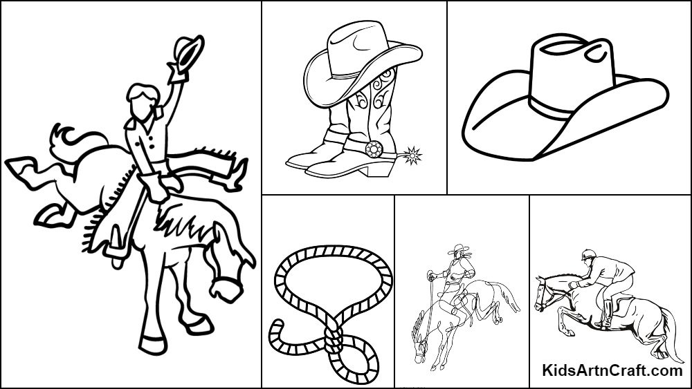 Rodeo coloring pages for kids â free printables