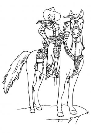 Free printable cowboy coloring pages for adults and kids