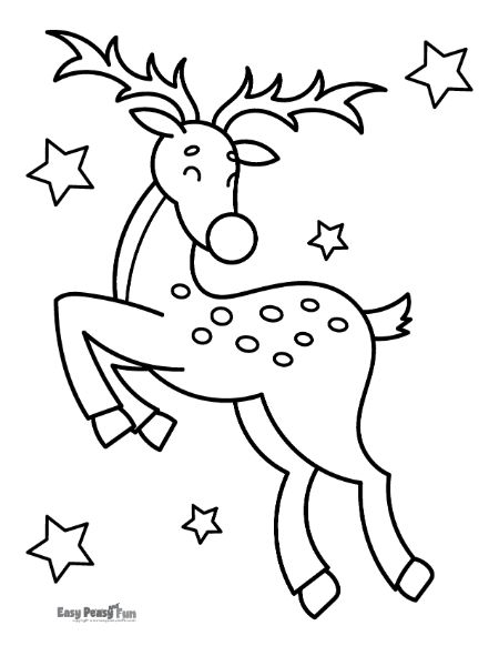 Printable reindeer coloring pages