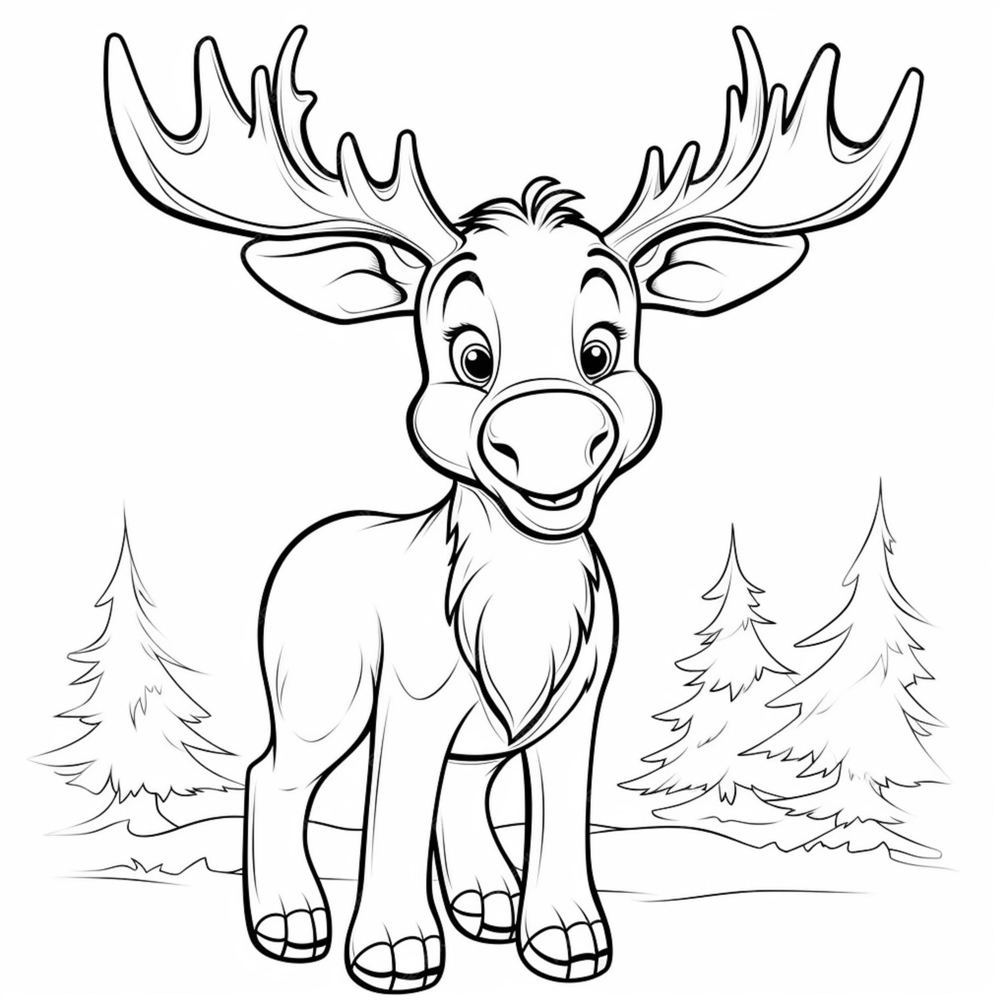 Premium photo rudolph the reindeer coloring pages generative ai