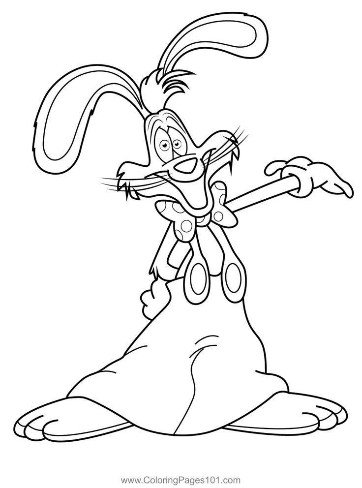 Roger rabbit coloring page rabbit colors rabbit drawing coloring pages