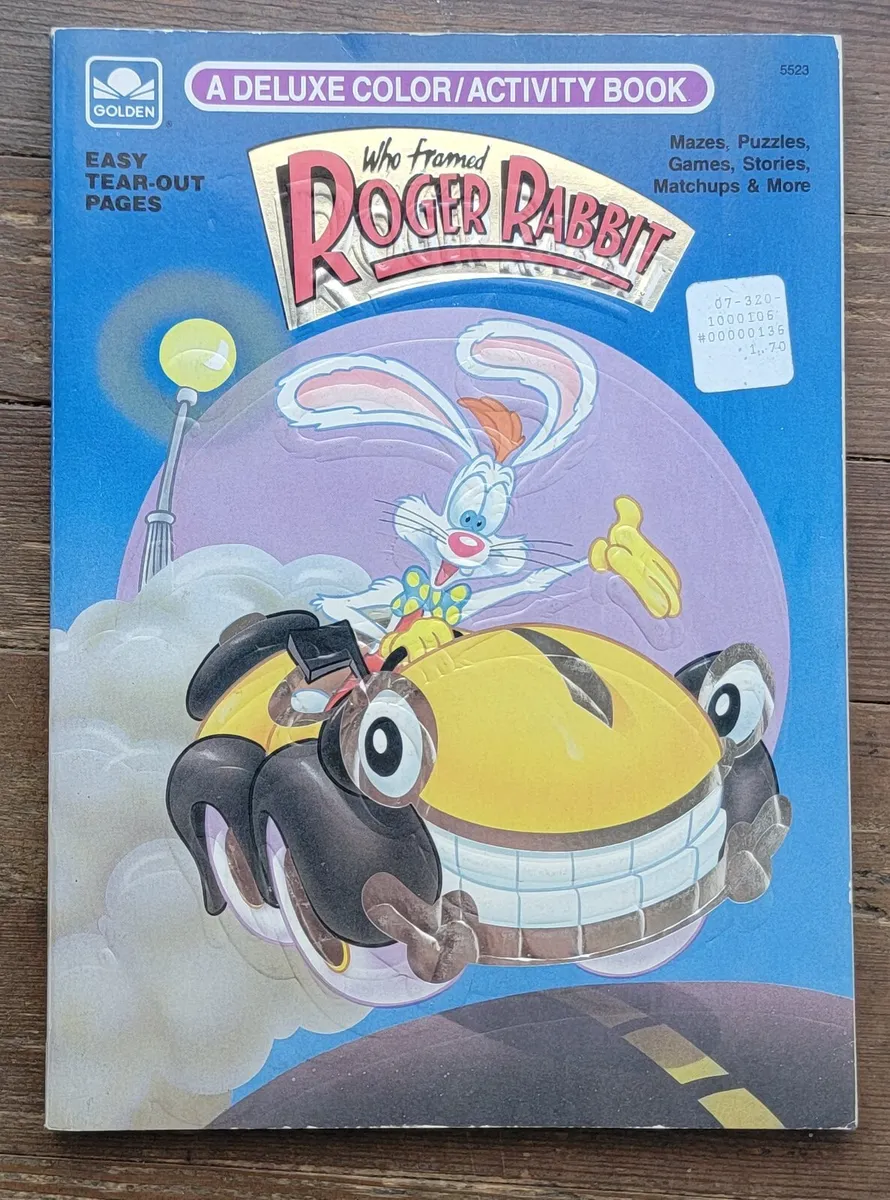 Vintage who framed roger rabbit coloring book