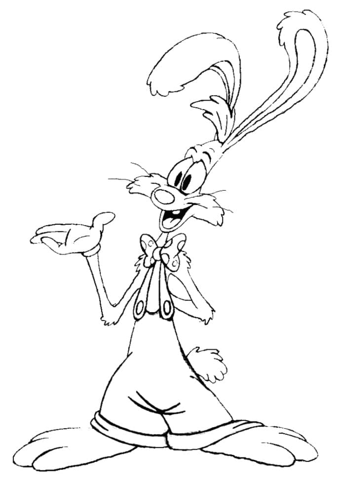 Smiling roger rabbit coloring page