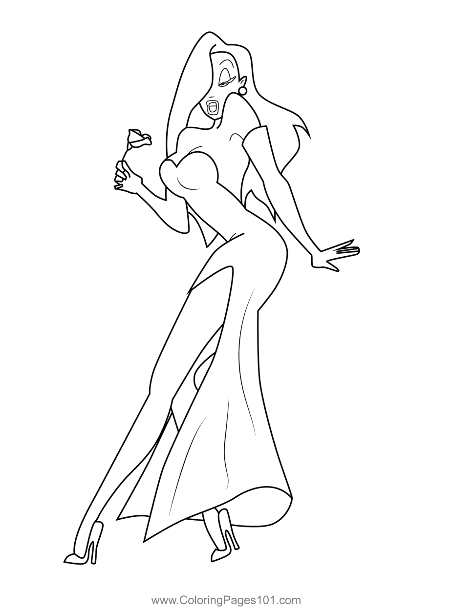 Jessica rabbit coloring page for kids