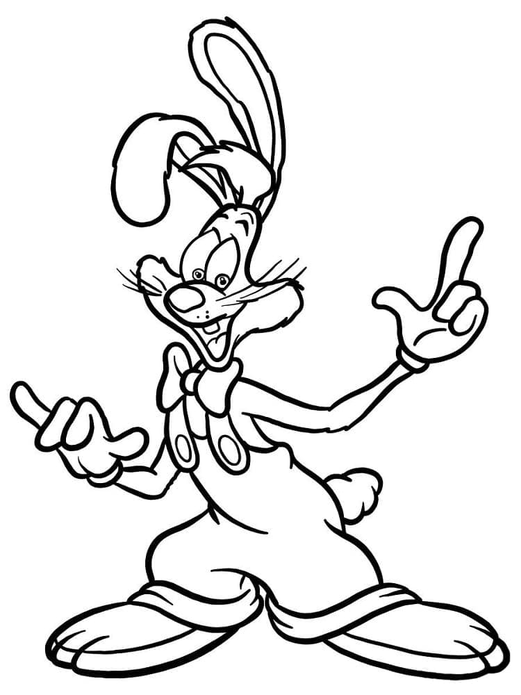 Funny roger rabbit coloring page