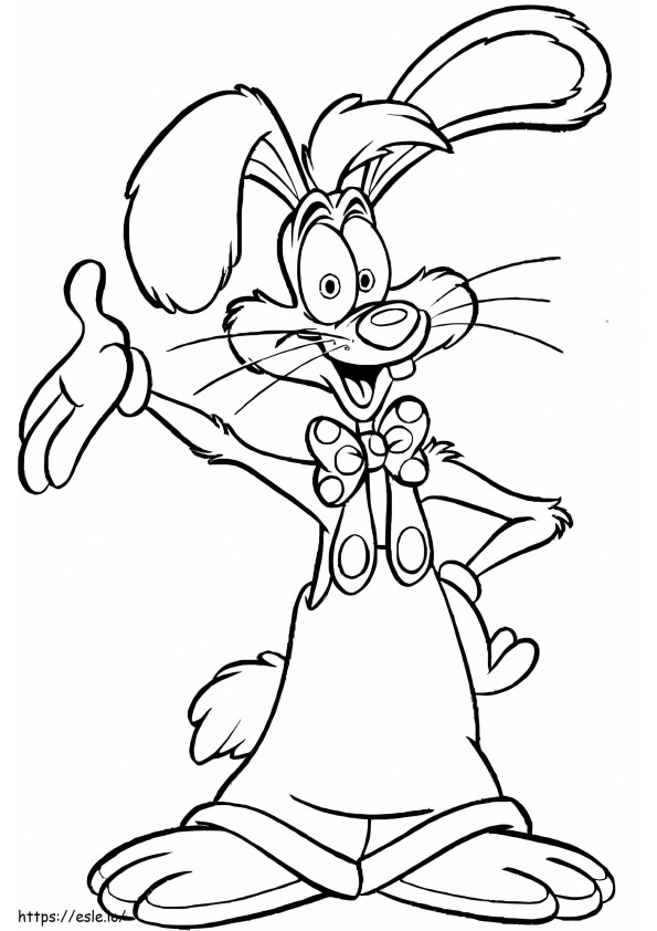 Happy roger rabbit coloring page