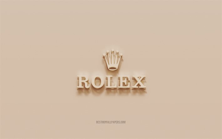 Download wallpapers rolex logo brown plaster background rolex d logo brands rolex emblem d art rolex for desktop free pictures for desktop free