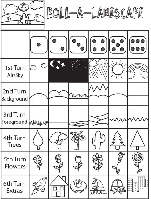 Drawing games for kids roll the dice drawing game